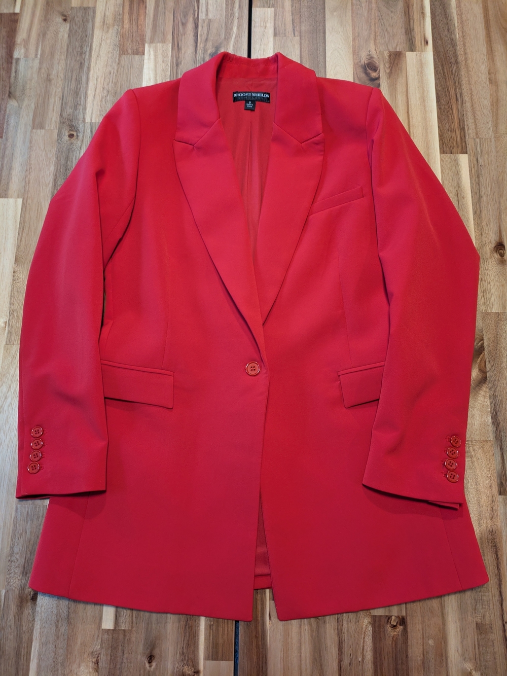 Brook Shields Timeless Red Single-Button Women's Blazer Sz 2